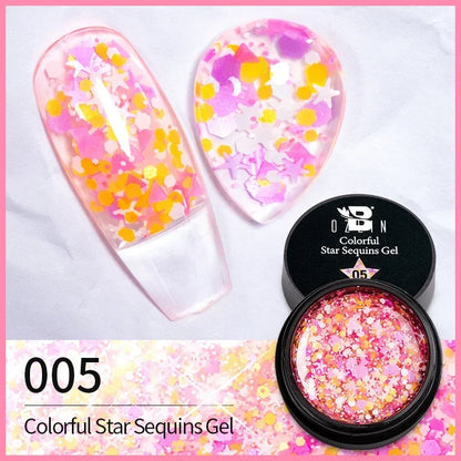 BOZLIN Chameleon Flake Gel Nail Polish Spring Color Sparkling Sequins Soak Off UV Glitter Gel Varnish Nail Art Decoration 5ML