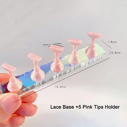 Aurora Acrylic Nail Holder With Base Showing Shelves Nail Stand For Press On Nails Fake Nail Tips Training Display Organizer