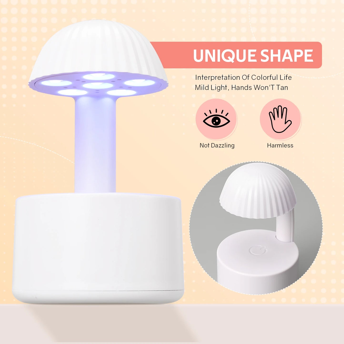 Mini UV LED Nail Lamp 6 LEDs Nail Dryer Type-C Charging Portable Manicure Lamp with Smart Induction Nail Art Tools