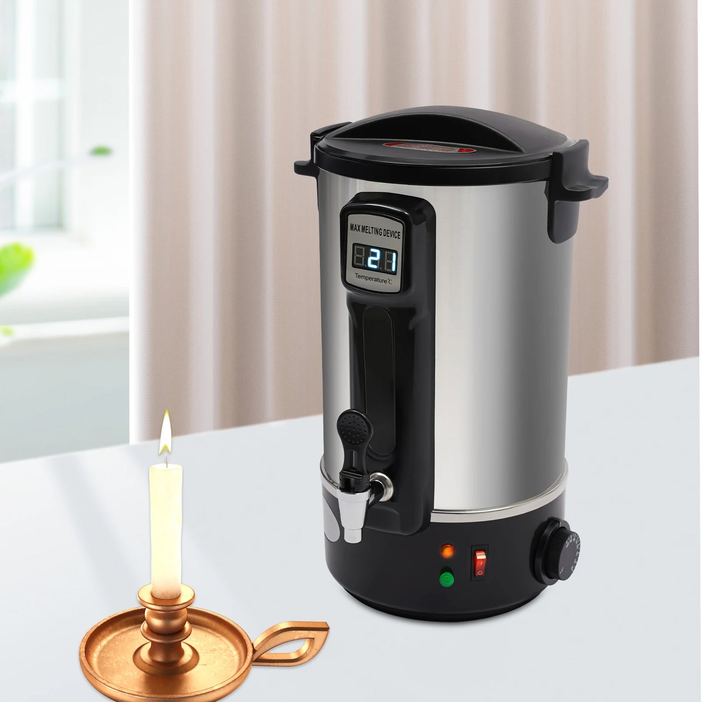 8L Large Wax Melter for Candle Making Candle Making Wax Melting Pot with Digital Display Meter with Accurate Temperature Control